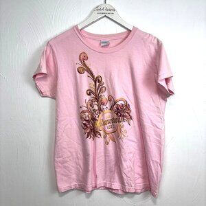 Yellowstone Pink T-Shirt Graphic On Front Short Sleeve Casual Pullover Womens L